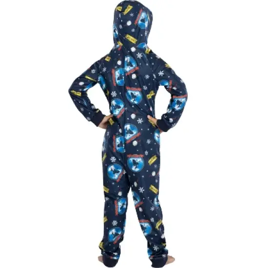 Polar Express Big Kids Believe Hooded One-Piece Footless Sleeper Union Suit image {3}