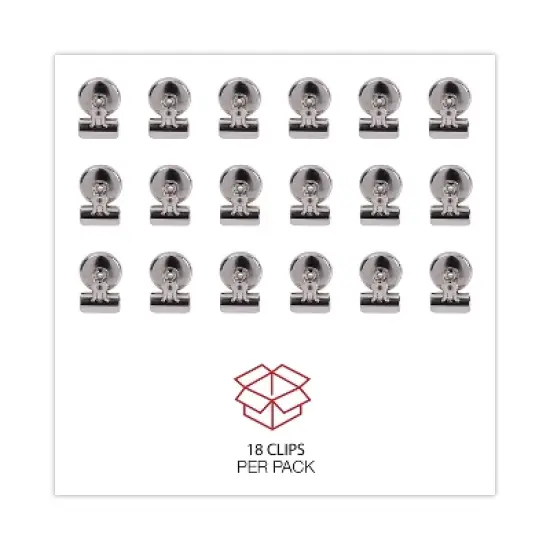 Universal Bulldog Magnetic Clips Metal 7/16" Capacity 1 1/4" Wide Nickel-Plated 18/PK 31260 image {6}
