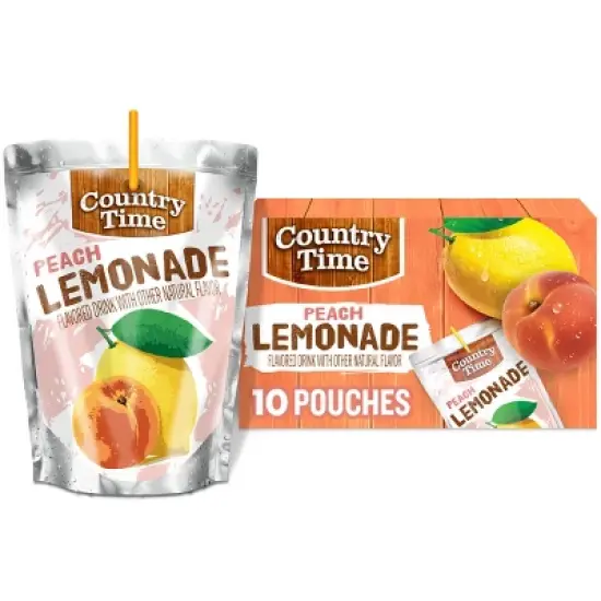 Country Time Peach Lemonade Juice Boxes - 10pk/6 fl oz Pouches image {9}