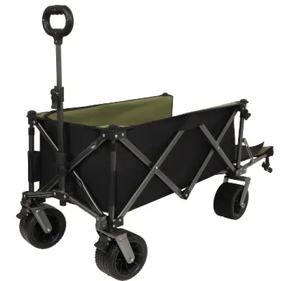 Collapsible Folding Wagon 300L,49" Extra Long Collapsible Wagon with Tailgate, All-Terrain 7"x 4" Big Wheels, 400LBS Foldable Foldable Beach Wagon image {2}