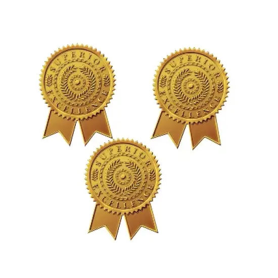 Great Papers! Star Burst Certificate Seals 2" x 1" Gold 48/Pack (903418) image {3}