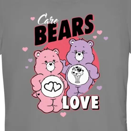 Junior's Care Bears Valentine's Day Love-a-Lot Bear and Share Bear Love T-Shirt image {1}