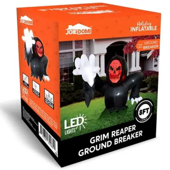 Joyfy 8 FT Halloween Inflatable Outdoor Decoration, Gaint Scary Grim Reaper Inflatable with LEDs for Halloween Party Outdoor Yard Lawn Garden Decor image {6}