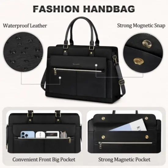 Laptop Bag for Women 15 Inch Laptop Tote Bag Business Office Work Bags Professional Briefcase image {6}