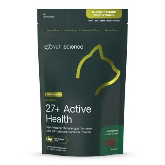 VetriScience Senior 27+ Active Health Chews for Cats, Everyday Health Support, 30 Count Bag image {3}