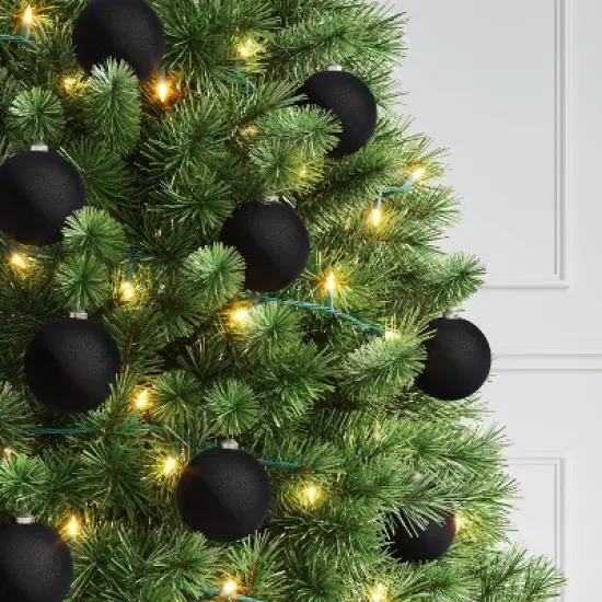 9ct 80mm Christmas Flocked Ball Ornament Set - Wondershop&trade; image {1}