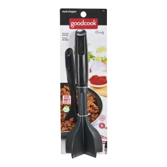 GoodCook Ready Ground Meat Chopper: Plastic Masher, Dishwasher-Safe, Black, 10" Height, 2.9" Width image {4}