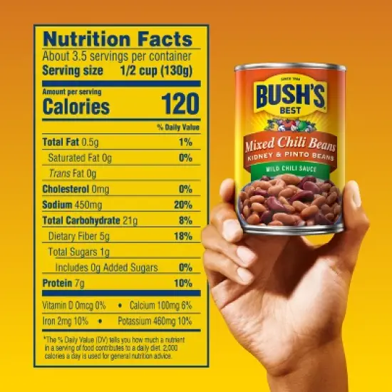 Bush's Mixed Pinto & Kidney Beans in Medium Chili Sauce - 15.5oz image {1}