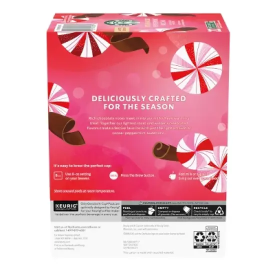 Starbucks Peppermint Mocha Light Roast Keurig K-Cup Coffee Pods - 22ct image {7}