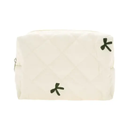 Unique Bargains Rectangle Bow Embroidery Makeup Bag 1 Pc image {3}