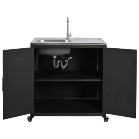 Whisen Outdoor Modular Kitchen Sink with Cabinet - Matte Black image {9}