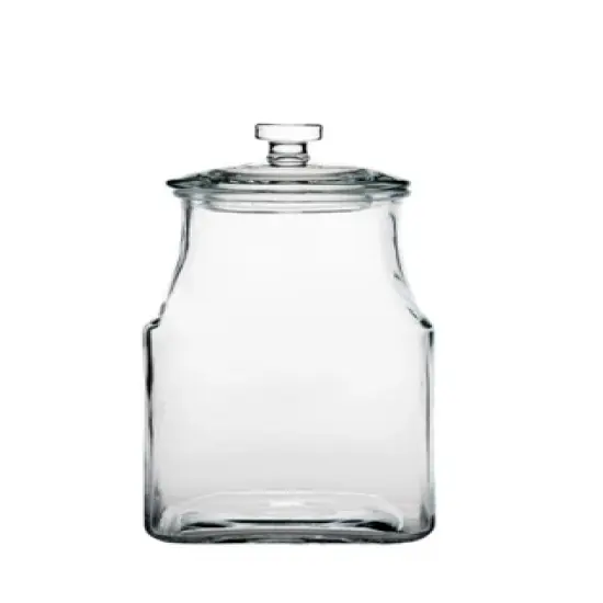 Amici Home Carlisle Glass Canister Square Jar, Food Safe, Airtight Lid with Handle and Plastic Gasket, For Kitchen & Pantry image {2}