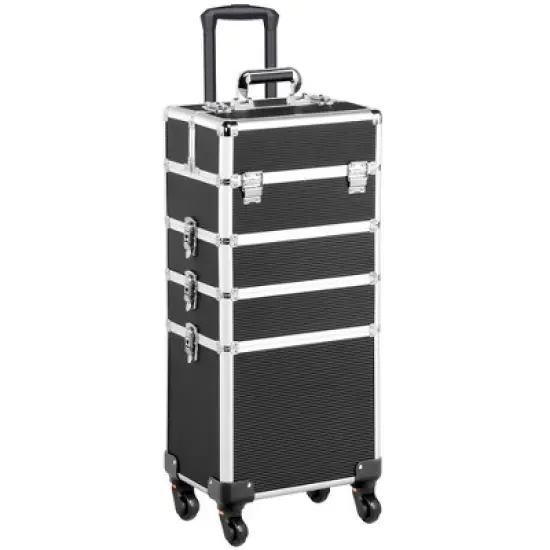 Yaheetech 4-In-1 Aluminum Rolling Cosmetic Makeup Train Cases image {7}