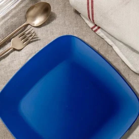 Smarty Had A Party 7.25" Blue Flat Rounded Square Plastic Salad Plates - 120 pcs image {7}