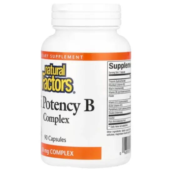 Natural Factors Hi Potency B Complex, 90 Capsules image {2}