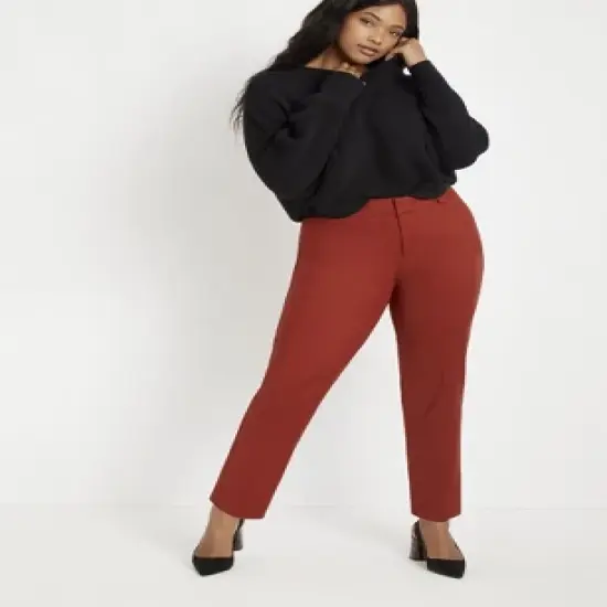 ELOQUII Women&rsquo;s Plus Size Kady Fit Double-Weave Pant image {11}