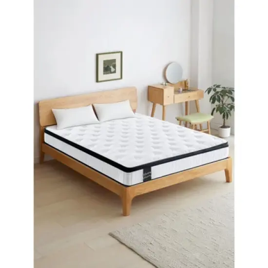 ELJGET 12" Twin/Twin XL/Full/Queen/King Mattress, Mixed Memory Foam Mattress, Bagged Spring, Medium Firm Feel and Motion Isolation, White image {10}