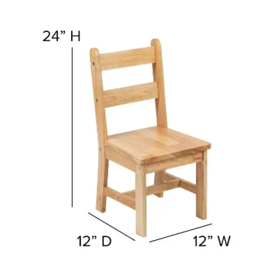 Emma and Oliver Kids 3 Piece Solid Hardwood Table and Chair Set for Playroom, Kitchen image {11}