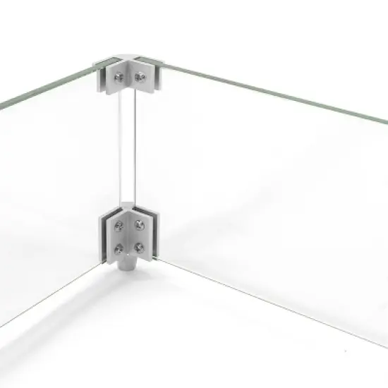 Barton Outdoor Fire Pit 29.5" x 29.5" Glass Wind Screens Flame Square Guards Square, Clear image {1}