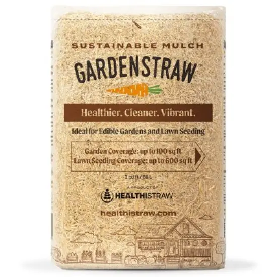 HealthiStraw GardenStraw All-Natural, Clean, Sustainable Garden Straw Mulch for Gardens and Grass Seeding image {9}