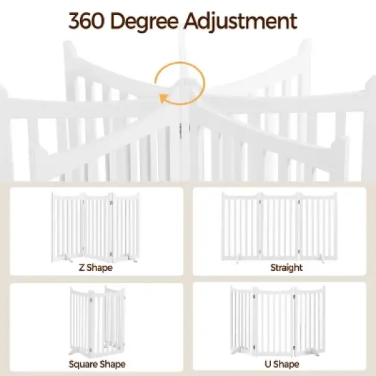 Yaheetech 3-Panel Wooden Pet Gate Pet Barrier for Doorway, Stairs image {5}