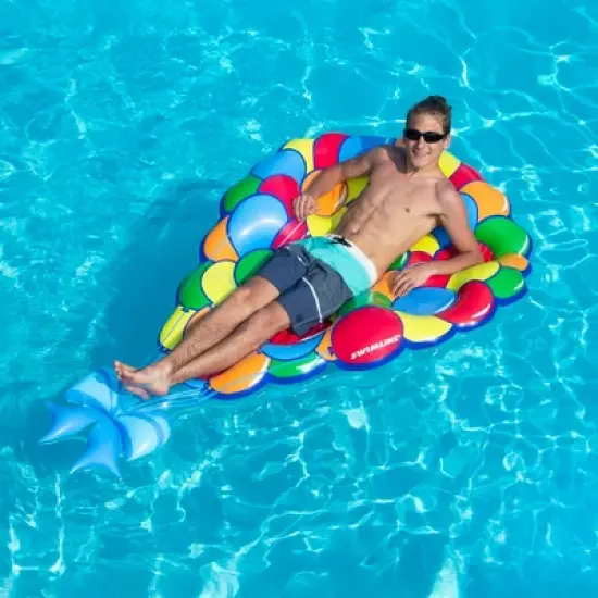 Swim Central 80" Balloon Party Island Inflatable Swimming Pool Lounge Float and Table Centerpiece image {1}
