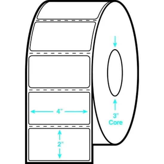 Avery Industrial Direct Thermal Labels, Permanent Adhesive, 4" x 2", 2 Rolls, 3" Core, 2,000 Labels (4133) image {2}