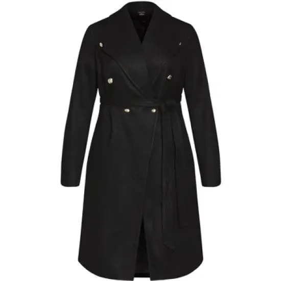 Women's Plus Size Sassy Military Coat - black | CITY CHIC image {2}