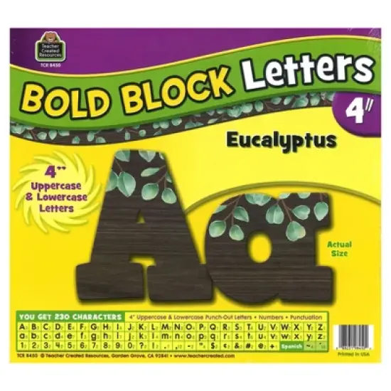 Teacher Created Resources&reg; Eucalyptus 4" Bold Block Letters Combo Pack image {1}