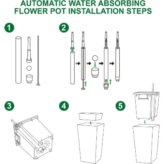 22.4 Inch Tall Planter Set of 2, Indoor &pound;&brvbar; Outdoor Black Taper Planter with Shelf Insert, Self-Absorbing Plastic Flower Pots, Large Resin Plant Pots image {5}