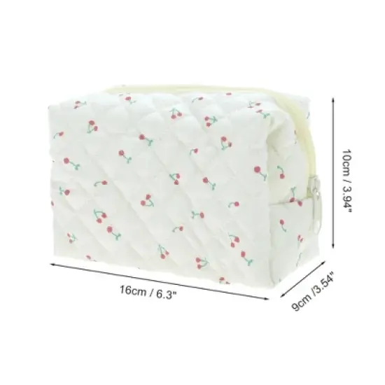 Unique Bargains Cherry Makeup Bag White 1 Pc image {1}