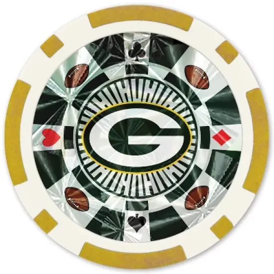 MasterPieces Casino Style 20 Piece 11.5 Gram Poker Chip Set NFL Green Bay Packers Gold Edition image {1}