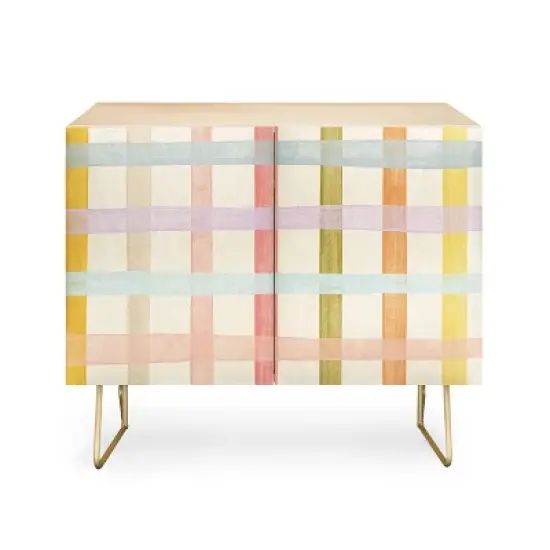 Gigi Rosado Pastel Plaid Credenza - Deny Designs image {4}