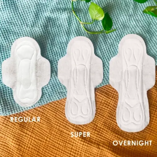 L . Organic Cotton Topsheet Ultra Thin Overnight Absorbency Pads image {7}