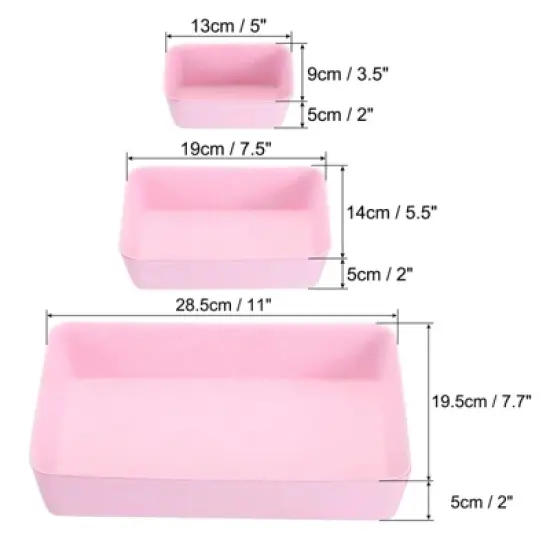 Unique Bargains Felt Desk Organizer Drawers Tray for Cosmetic Makeup Office Supplies 7 in 7 Pcs in 1 Set image {1}