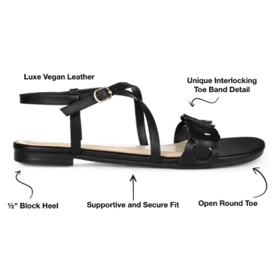 Journee Collection Womens Jalia Multi Strap Flat Sandals image {7}