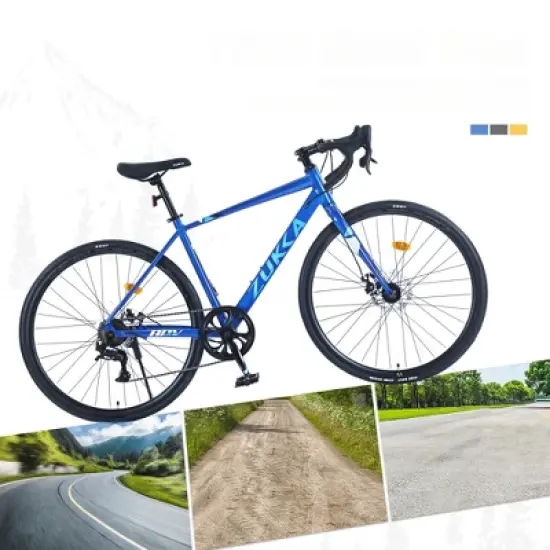 DSVIMOY Bicycles, 27.5 Inch Road Bike for Women and Men, 7 Speed Road Bike, Blue, 68.8"*26.37"*39.37" image {2}