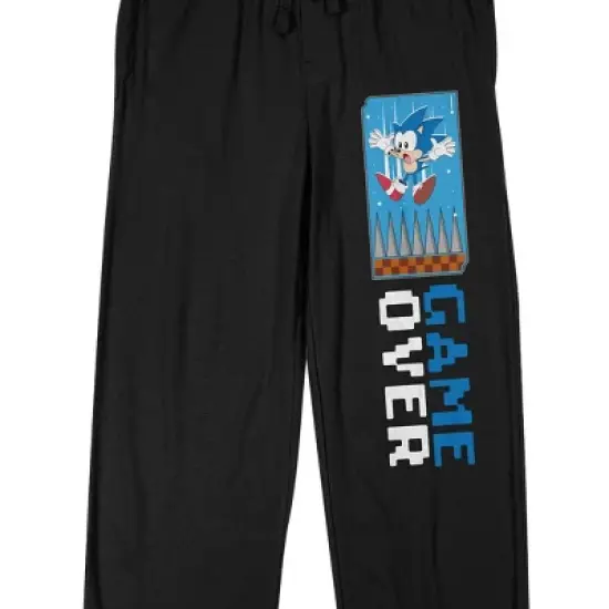 Sonic The Hedgehog Classic Game Over Men's Black Sleep Pajama Pants image {1}