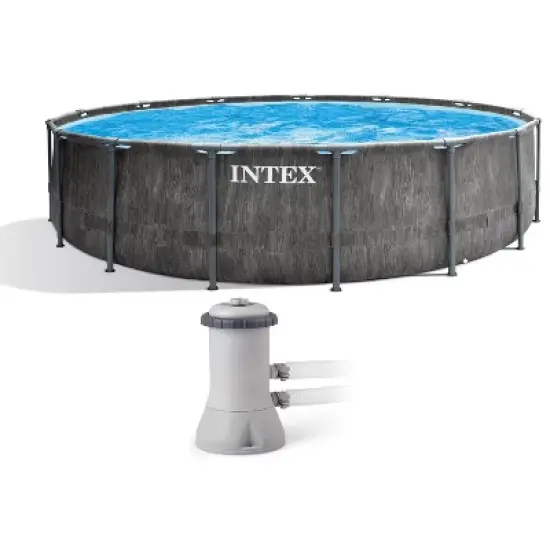 Intex 15FT X 48IN GREYWOOD PRISM FRAME PREMIUM POOL SET image {4}