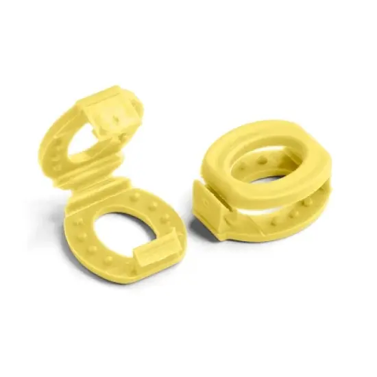 The Original Stretchlace Shoelace Knot Clips &ndash; Yellow Shoe Lace Bow Holder Accessory (3 Pair) image {1}