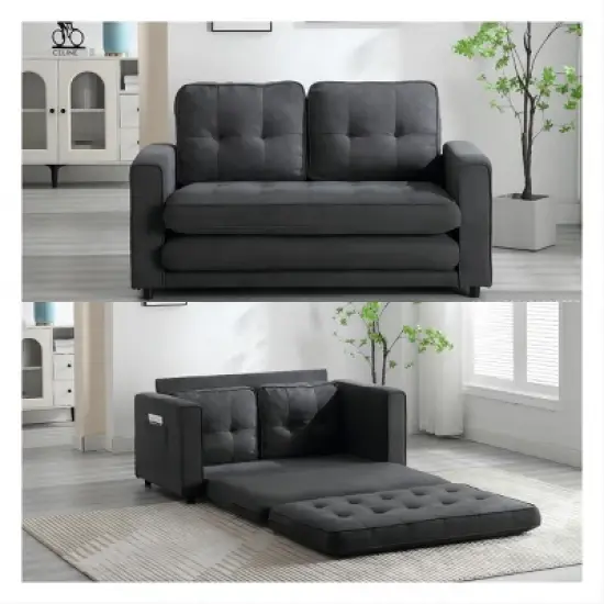 3 Fold Sofa,Convertible Futon Couch sleeper sofabed,Space saving loveseat,Polyesterll Out Couch Bed for Living Room image {10}