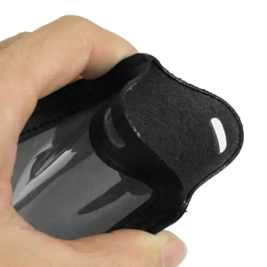 Unique Bargains 5 Pcs Black Faux Leather Vertical Design Name Badge ID Card Holder image {2}