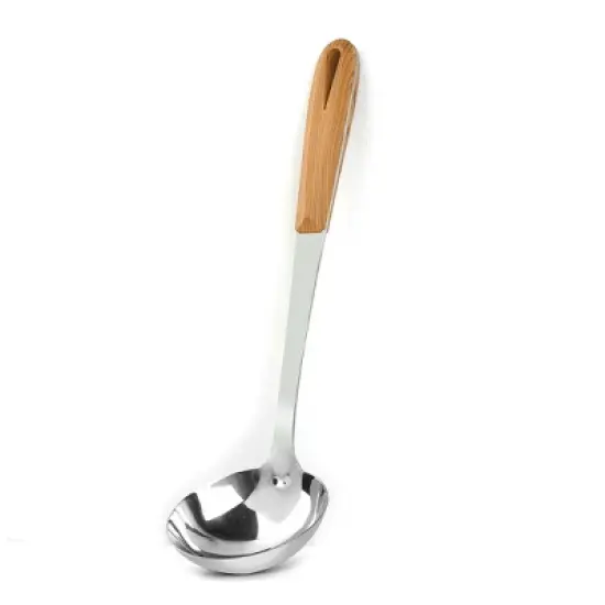 Unique Bargains Canteen Kitchen Wooden Handle Cooking Utensil Soup  Ladle 13.9'' Length image {4}