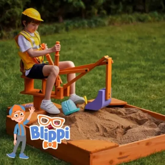 Avenlur Blippi Ride-On Excavator &ndash; Construction Toy with 360&deg; Swivel, Intuitive Controls, and Vibrant Design for Indoor & Outdoor Play image {8}
