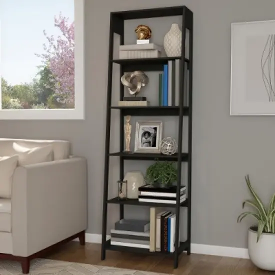 Hastings Home Ladder-Style 5-Tiered Bookcase image {6}