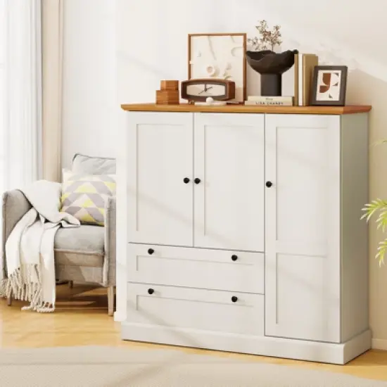 Tangkula Sideboard Buffet Cabinet Kitchen Pantry Hutch Storage Cabinet Farmhouse Credenza image {3}