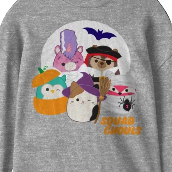 Squishmallows Halloween Squad Ghouls Youth Heather Gray Long Sleeve Tee image {1}
