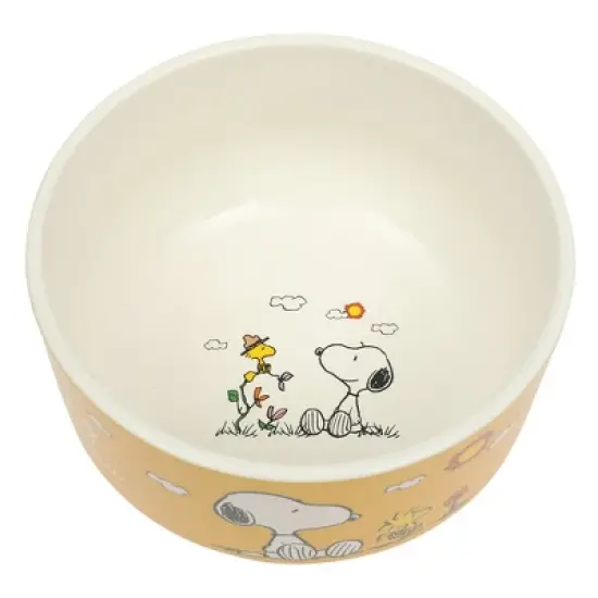 Peanuts Snoopy 6 Pack Stackable 5.5" Decorated Stoneware Bowl Set W/ Plate image {2}