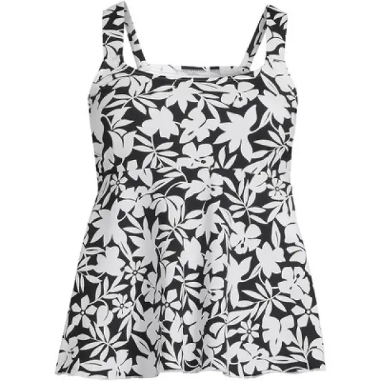 Lands' End Women's Flutter Scoop Neck Tankini Top Comfort Adjustable Straps image {7}