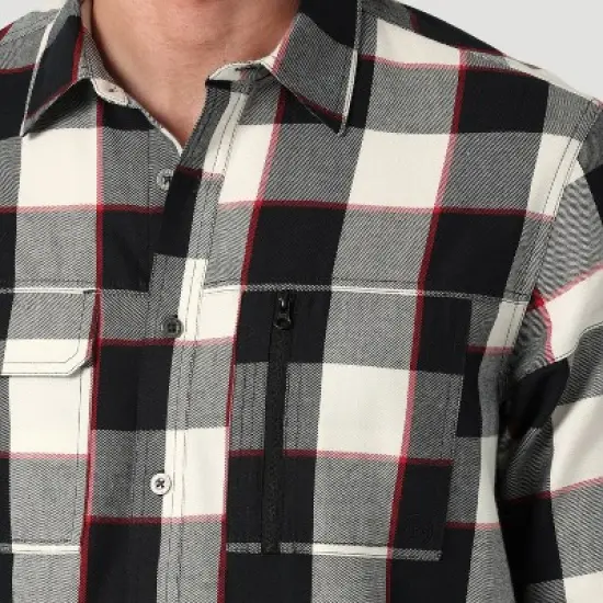 Wrangler Men's Regular Fit ATG Plaid Long Sleeve Button-Down Shirt image {4}